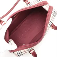BURBERRY ノバチェック キャンバス×レザー ハンドバッグ ボルドー BURBERRY バーバリー ハンドバッグ ノバチェック×ボルドー