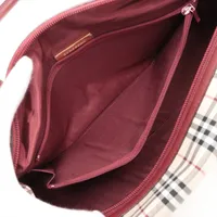 バーバリーボルドーキャンパスレーザー　ノバチェック柄 ミニトートバック 極美品 Burberry ミニトートバッグ ノバチェック レザー ボルドー