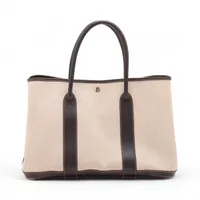 エルメス ガーデンパーティ36 PM ブッフル×トワルアッシュ ブラウン シルバー金具 □H:2004年