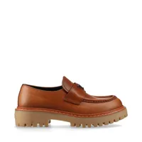 プラダ レザーローファー ブラウン 6 1/2 (約26cm) PRADA(プラダ) ダブルチョコレートレザーローファー 1D246M ZO3