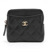 CHANEL マトラッセ　キャビアスキン　ラウンドジップケース シャネル マトラッセ キャビアスキン フラグメントケース ラウンド