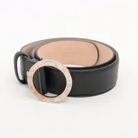 BVLGARI ブラックレザー ベルト 44/110 ブルガリ ブルガリブルガリ ベルト 44/110 レザー ブラック