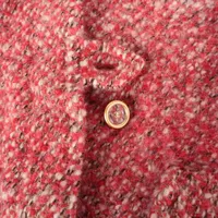 シャネル ココボタン 01A ウール×シルク コート 38 レディース レッド