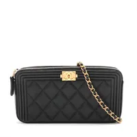 シャネル ボーイシャネル 財布 新作CHANELボーイシャネル ゴールド×グレー ウォレット在庫1点
