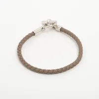エルメス グレナン ブレスレット GP×革 シルバー×エトゥープ A3563547