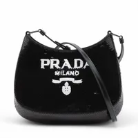 【希少】PRADA クレオ スパンコール ショルダーバッグ ブラック 希少】PRADA クレオ スパンコール ショルダーバッグ ブラック