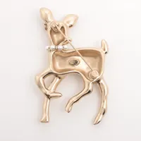 シャネル ココマーク バンビ I25P ブローチ GP×ラインストーン