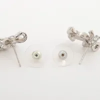 ココマーク リボン B23S ピアス(両耳用) メタル×ラインストーン シルバー シャネル ココマーク リボン B23S ピアス(両耳用) メタル×ライン