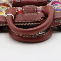 クロエ エディス ニット×レザー 2WAYハンドバッグ マルチカラー