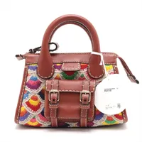 クロエ エディス ニット×レザー 2WAYハンドバッグ マルチカラー