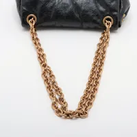 バレンシアガ モナコ レザー チェーンショルダーバッグ ブラック