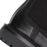 グッチ シェリーライン レザー×ファブリック サイドゴアブーツ