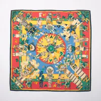 エルメス カレ90 Kachinas カチナ スカーフ シルク レッド