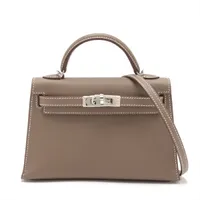 【大人カラーで格上げ♪】HERMES  ミニケリー ダブルツアー エルメス ミニケリー2 20 アリゲーター グラファイト ゴールド