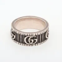 【新品磨き済】GUCCI GGマーモント ダブルG リング 14号 新品磨き済】GUCCI GGマーモント ダブルG リング 14号