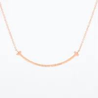 ティファニー　Tスマイルスモール　ネックレス　750 wg 現行品 Tiffany T ティファニー ネックレス レディース Tスマイル