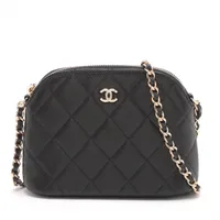 CHANEL マトラッセ キャビアスキン ショルダーバッグ 金金具 マトラッセ チェーンショルダーバッグ キャビアスキン ブラック