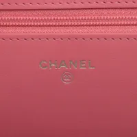 シャネル 2.55 ツイード チェーンウォレット ピンク シルバー金具 27