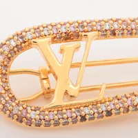 ヴィトン AK1294 バレッタ GP×ラインストーン ゴールド M02088