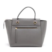 セリーヌ ベルトバッグマイクロ レザー 2WAYハンドバッグ グレー