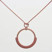 【未使用級】エルメス ループ グラン ネックレス ブラウン ゴールド 78cm エルメス ループグラン ネックレス アルミニウム×レザー