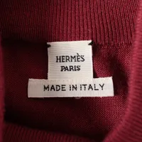 エルメス 22AW カシミヤ×シルク 半袖ニット 38 レディース レッド