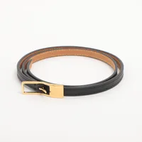 ロエベ アナグラム ベルト GP×革 ブラック×ブラウン A3577549｜中古