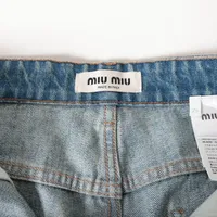 ミュウミュウ 23年 コットン デニムパンツ 26 レディース ブルー
