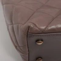 VINTAGE シャネル トートバッグ カーフスキン グレー シャネル マトラッセ ヴィンテージカーフ 2WAYトートバッグ