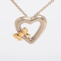 ティファニー Tiffany ハート リボン ネックレス 750 925 コンビ ☆廃盤☆ Tiffany ティファニー 750 ハート リボン ネックレス