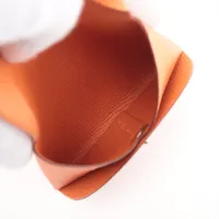 エルメス バスティア ヴォーエプソン コインケース オレンジ シルバー