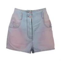 90sビンテージ シャネル プリント コットンショートパンツ ショート パンツ - プリント デニム、グレー & ホワイト