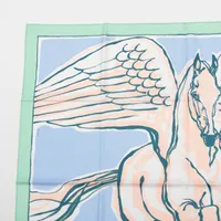 エルメス スカーフ シルク ブルー×グリーン カレ90 LIBRE COMME