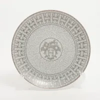 【未使用品】HERMES エルメス ONDE DE CHIC 洗練の波 皿 特大 エルメス ONDE DE CHIC 洗練の波 プレート 陶器 グレー×オレンジ