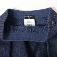 シャネル P51 コットン ショートパンツ 34 レディース ネイビー