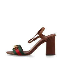 グッチ ホースビット キャンバス×レザー サンダル 35.5 レディース