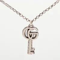 グッチ アラベスク ダブルGキー ネックレス 925 14.7g シルバー