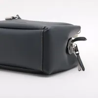 トッズ バウレット レザー 2WAYハンドバッグ グレー×ネイビー