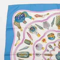 エルメス カレ90 Qu'importe le flacon 香水瓶 スカーフ シルク ブルー