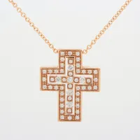 sjx 【K18(750)】ダイヤモンド付 クロス ネックレストップ SJX クロス ダイヤ ネックレストップ 750(YG) 1.4g 0.12 6ZC0025