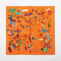美品✨HERMESエルメス　Les Confessions オレンジ　カレ90 エルメス カレ90 Les Confessions 告白 スカーフ シルク
