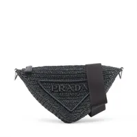 プラダ トライアングル ラフィア ショルダーバッグ ブラック
