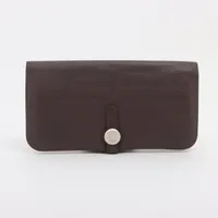 エルメス ドゴン ロング トゴ ロングウォレット ブラウン シルバー金具 