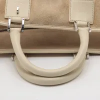 ロエベ アマソナ28 レザー×スエード ハンドバッグ ベージュ