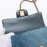 シャネル ミニマトラッセ20 デニム シングルフラップ シングルチェーン 