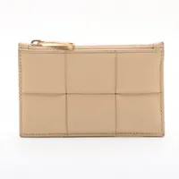 BOTTEGA ボッテガヴェネタ イントレチャート コインケース ベージュ ボッテガヴェネタ マキシイントレチャート レザー コインケース