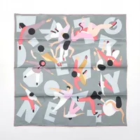 美品 エルメス カレ70 ジーンケリーへのオマージュ グレー スカーフ タグ付 エルメス カレ70 ジーンケリーへのオマージュ スカーフ シルク