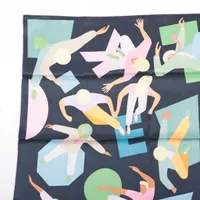 美品 エルメス カレ70 ジーンケリーへのオマージュ グレー スカーフ タグ付 美品 エルメス カレ70 ジーンケリーへのオマージュ グレー