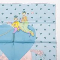 エルメス TEA TIME シルクスカーフ エルメス カレ70 Tea Time スカーフ シルク ブラック シワ、ヨレ