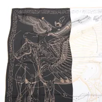 HERMES 新作 スカーフ 上品 カレ140 黒 シルク plisse Le Pegase 激レア 顧客予約完売 エルメス カレジェアン カシミヤシルク